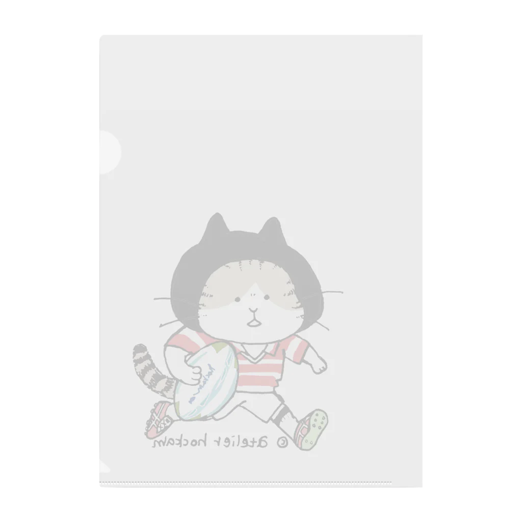 ほっかむねこ屋（アトリエほっかむ）のラグビーねこ Clear File Folder