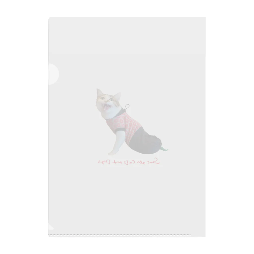 犬猫生活チャリティーショップのにっこりエース by musubiyori Clear File Folder