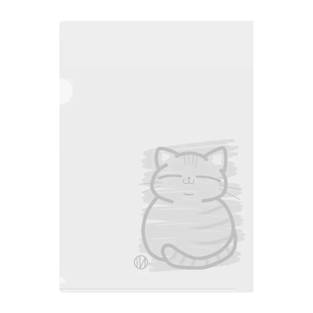 まるねこのねこNiコ(まんまるアメショ) Clear File Folder