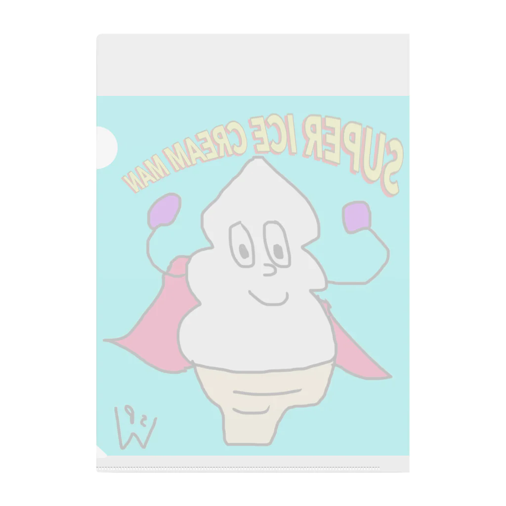 Walton’sのSUPER ICE CREAM MAN 文字入り Clear File Folder