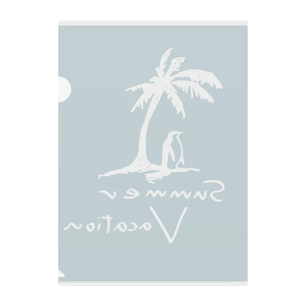 雑貨屋ペパロニのペンギンの夏休み　summer vacation サマーバケーション Clear File Folder