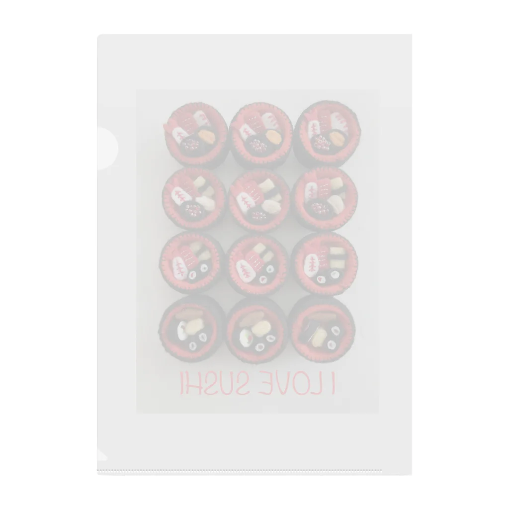 MinouのI LOVE SUSHI Clear File Folder