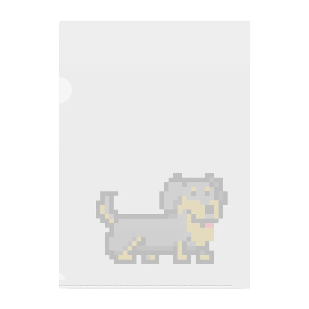 たばちひらんどのおみせのドット絵犬（ミニチュアダックス） Clear File Folder
