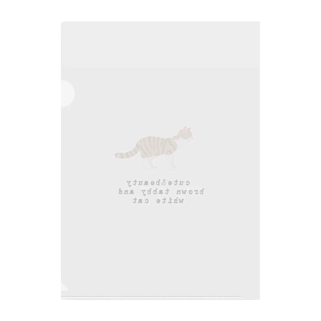 orange_honeyの猫1-9 キジ白猫 クリアファイル