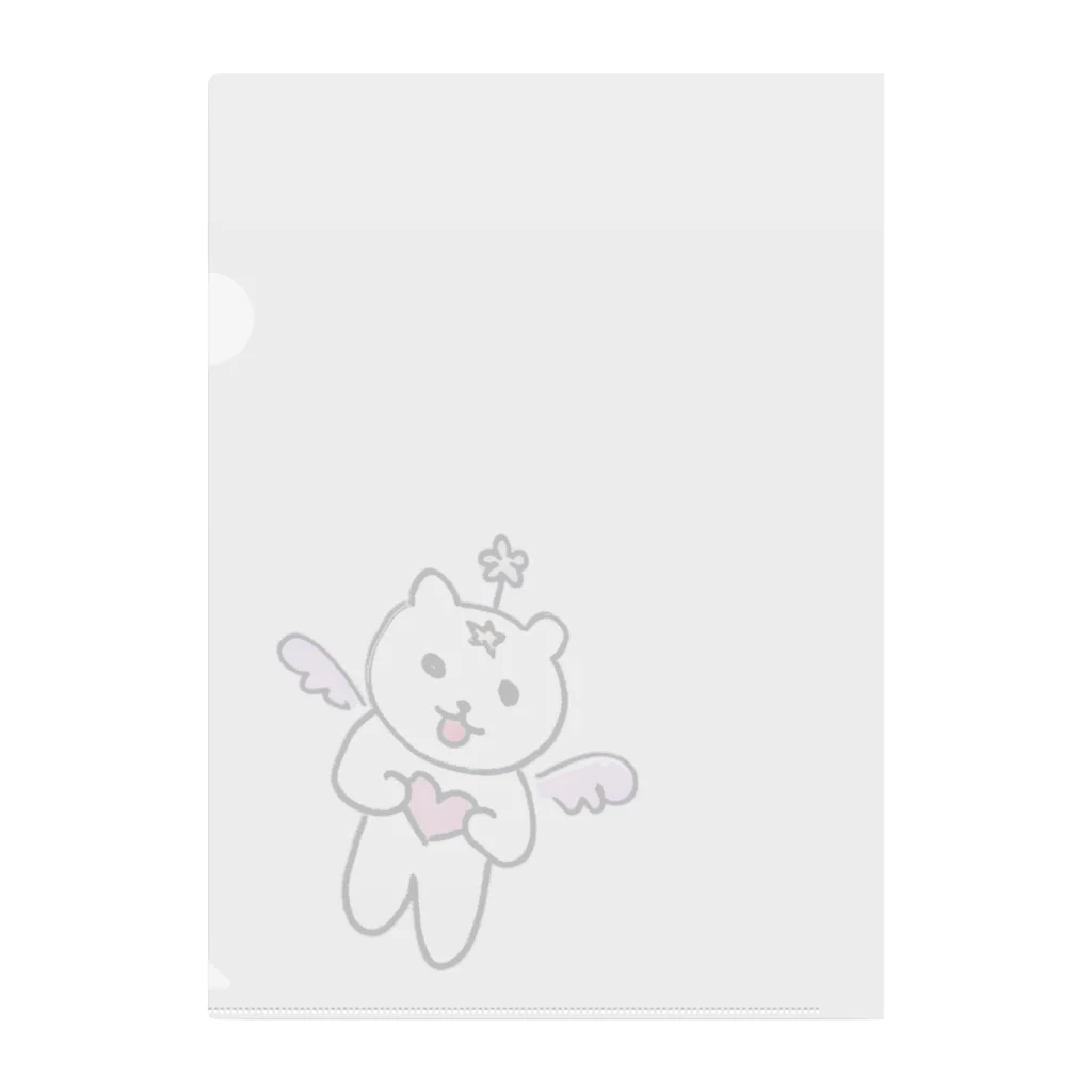 ココロの修理屋さん🔧の虹くま🌈白 Clear File Folder