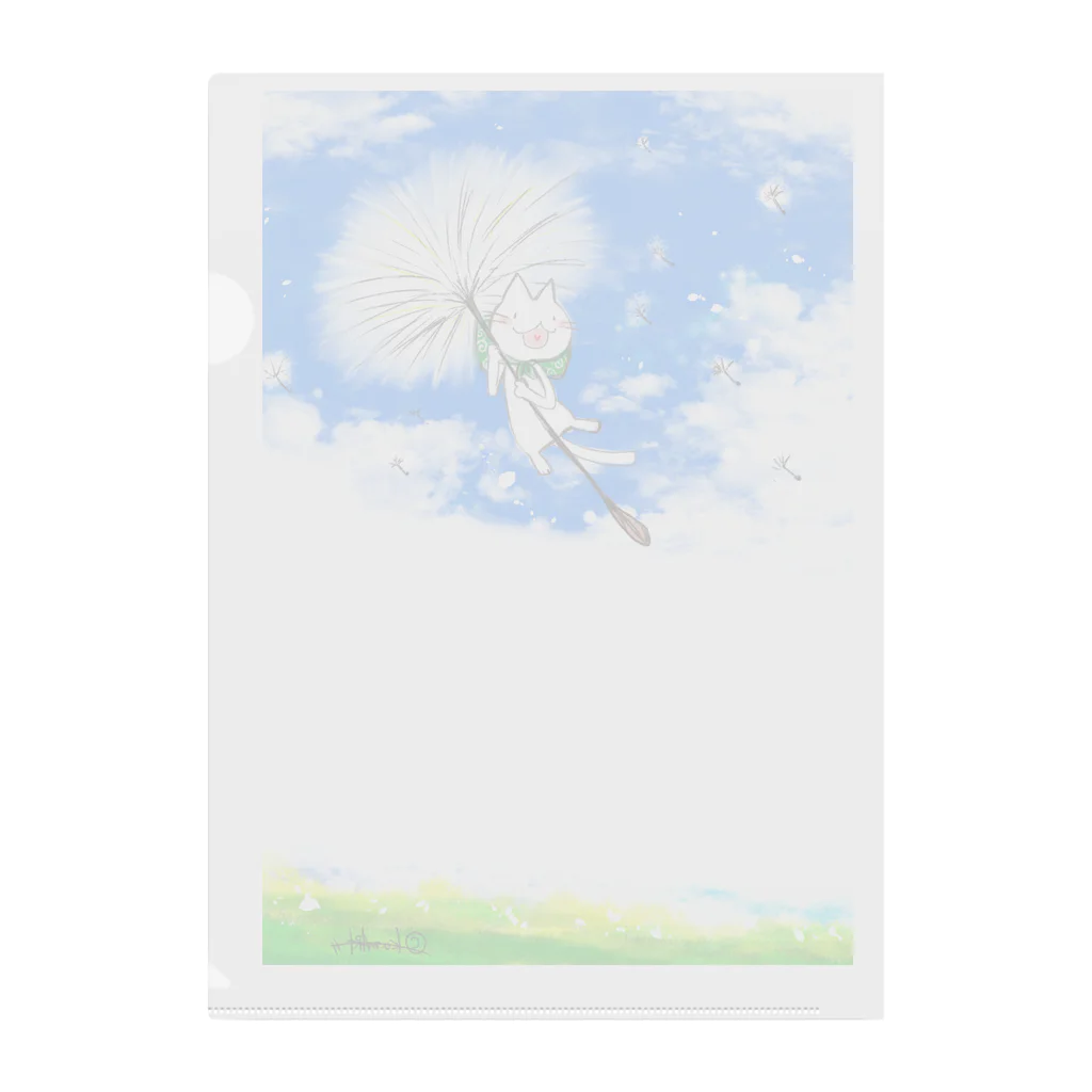 似顔絵師のくまさんのちいたん綿毛でとんでけクリアファイル Clear File Folder