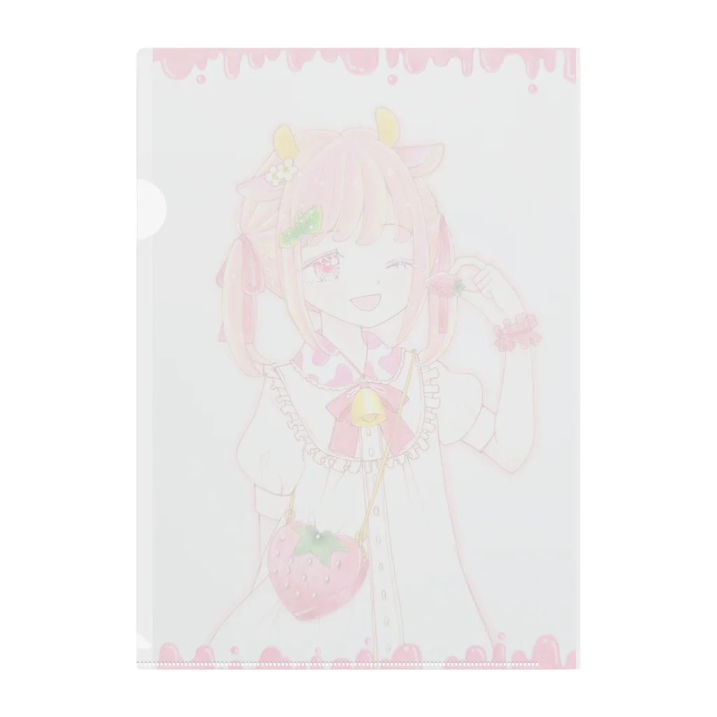 ぴょん🐰のいちごみるくうしちゃん Clear File Folder