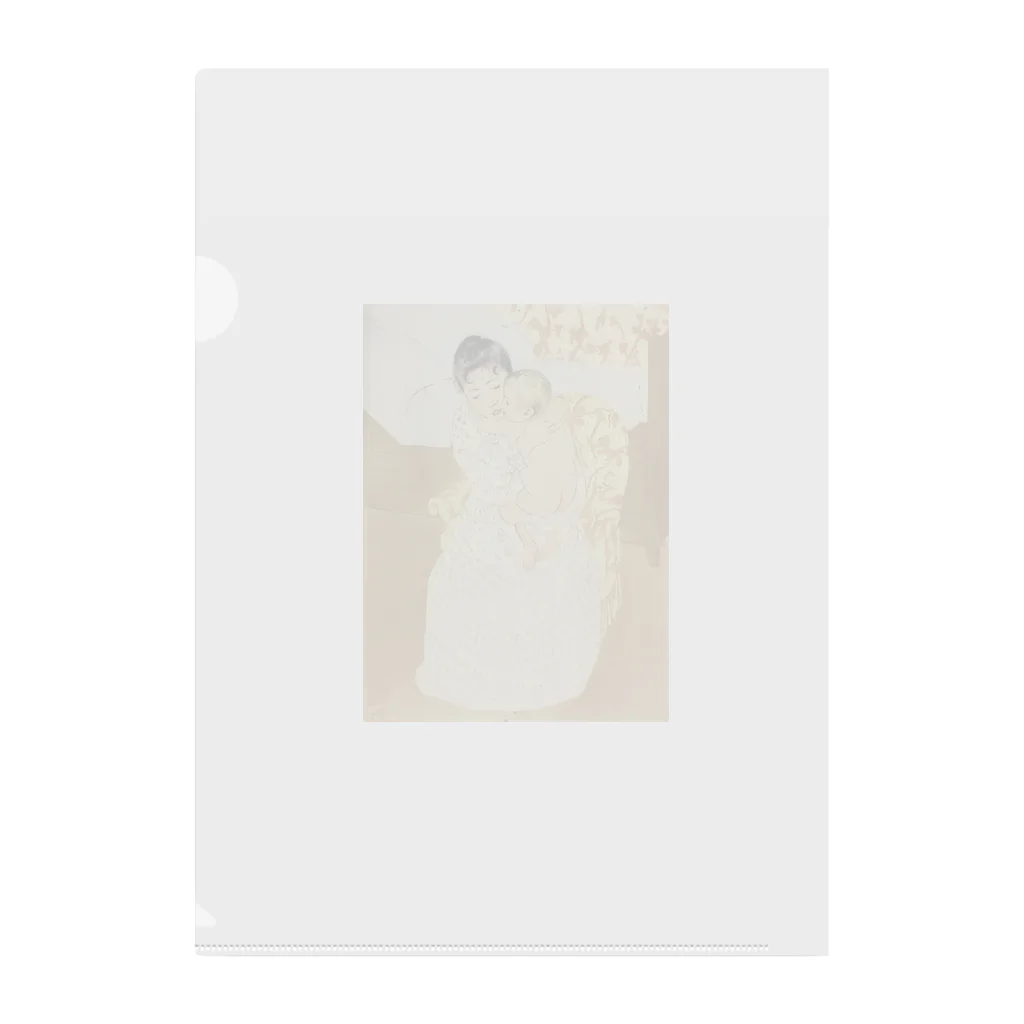 museumshop3の【世界の名画】メアリー・カサット『Maternal Caress』 Clear File Folder