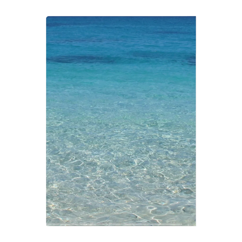 はれうさぎの沖縄座間味の海【波B-1】慶良間ブルー｜ZAMAMIの文字なし Clear File Folder