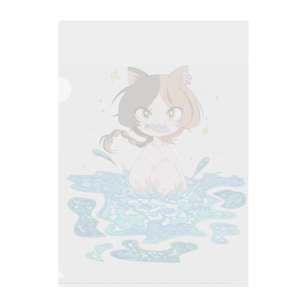 鳩胸ぽぽぉのお魚もぐもぐ Clear File Folder