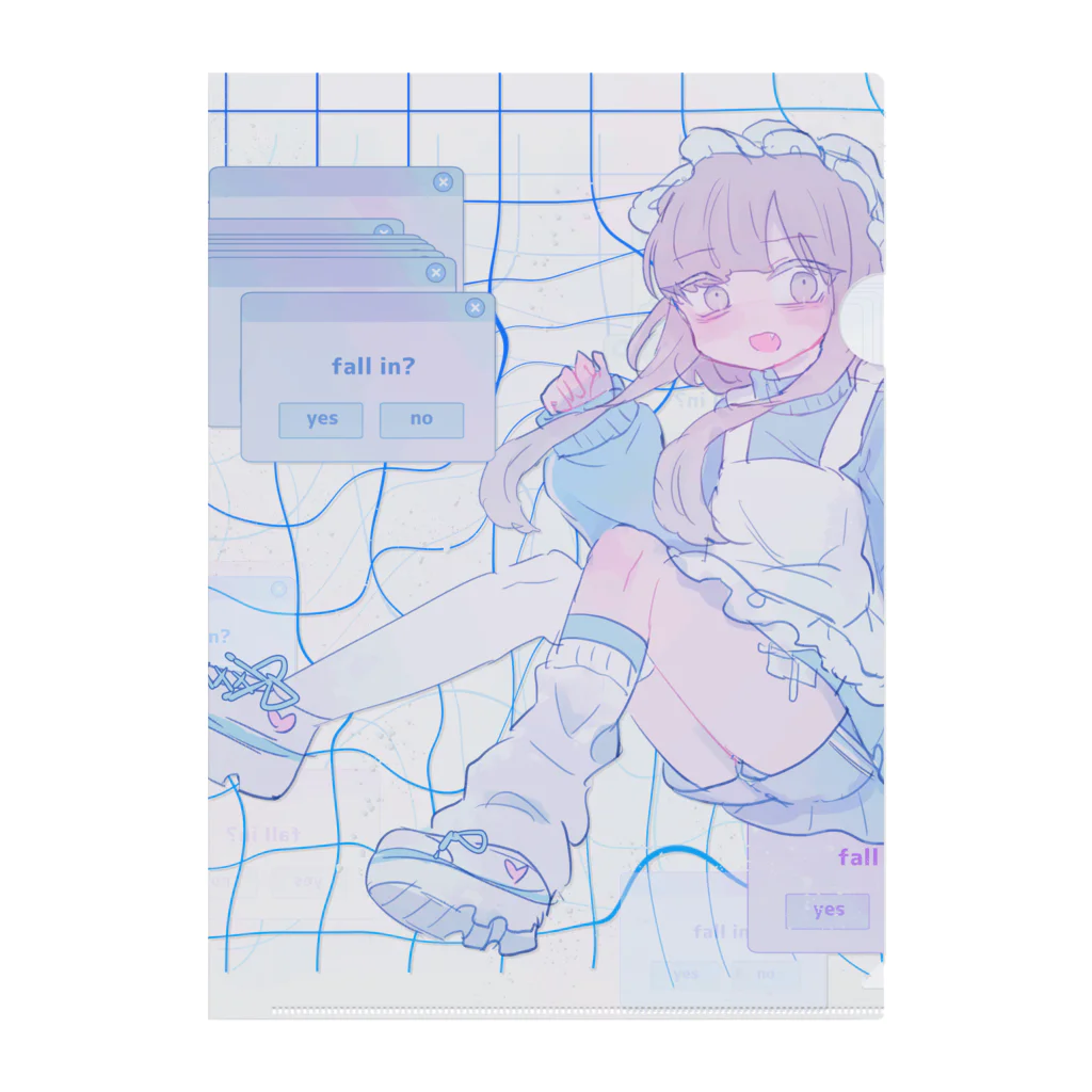 あくむ病院のfall in clear（ゆめかわいいトリップ） Clear File Folder