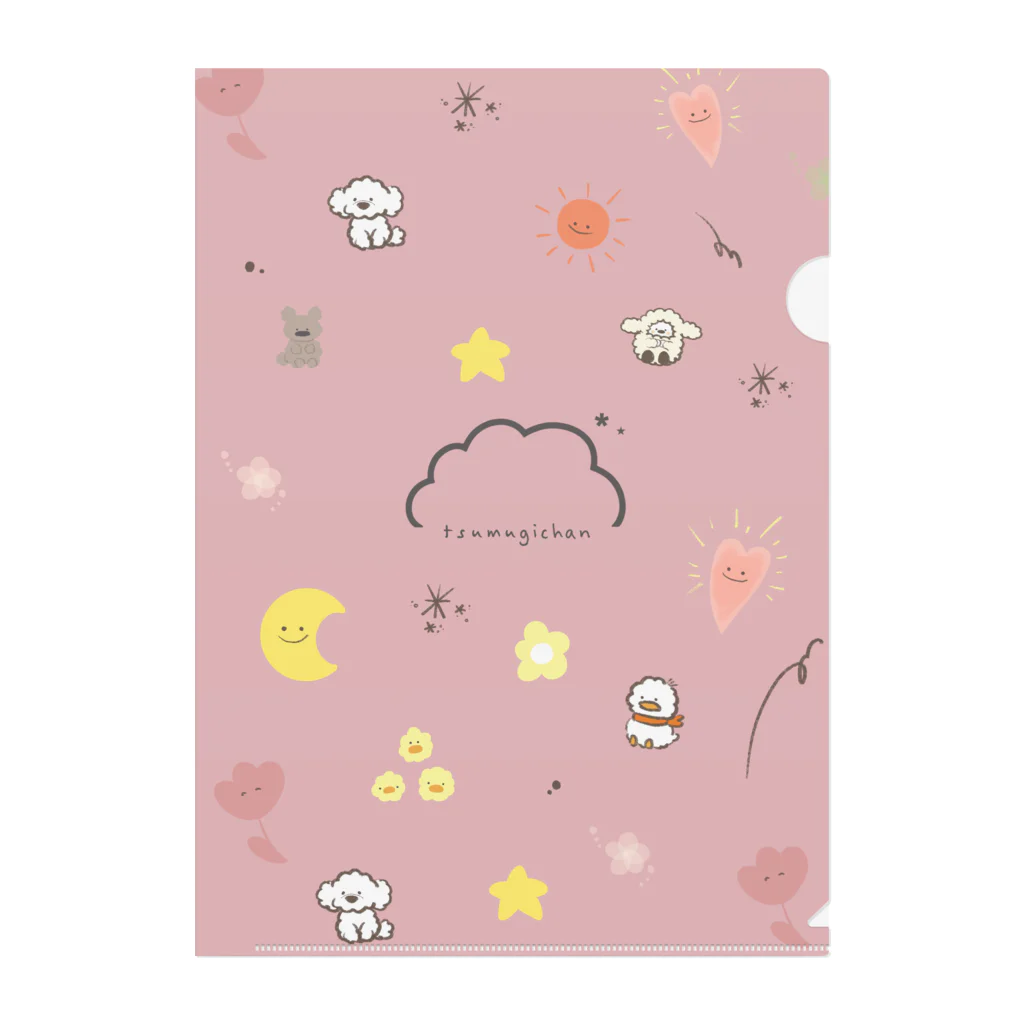 つむぎちゃん☁️*⋆のつむぎちゃんの優しいクリアファイル（ピンク） Clear File Folder