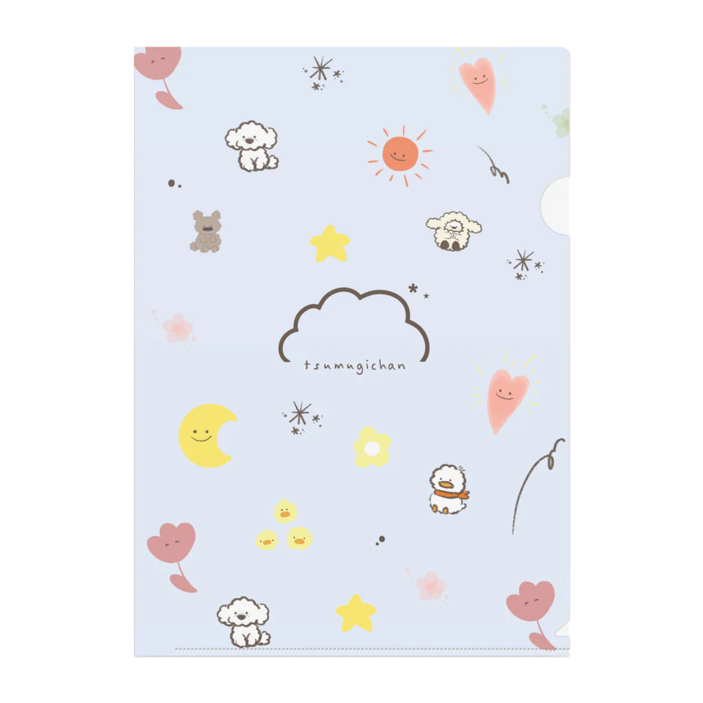 つむぎちゃん☁️*⋆のつむぎちゃんの優しいクリアファイル（アイスブルー） Clear File Folder