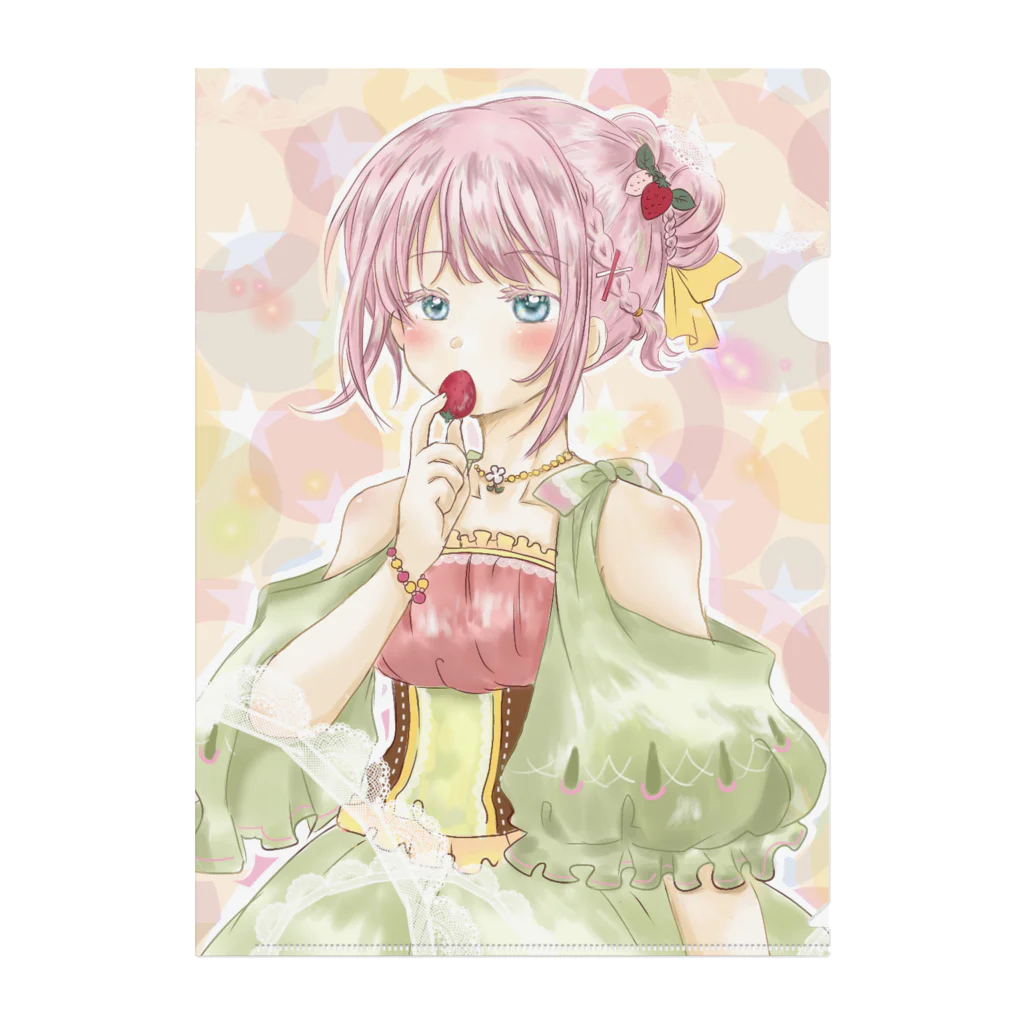 星の見る夢のいちごちゃん🍓 Clear File Folder