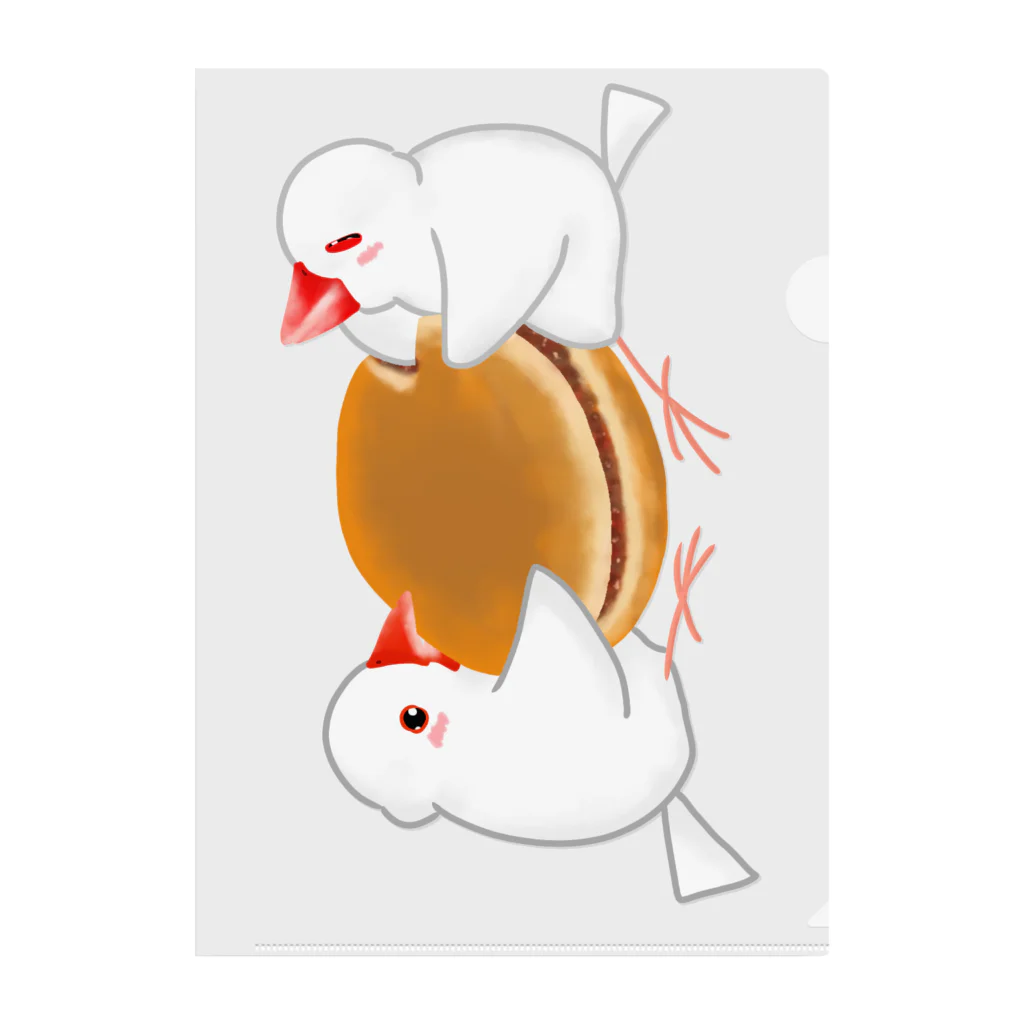 Lily bird（リリーバード）のどら焼きと文鳥ず 縦長 クリアファイル