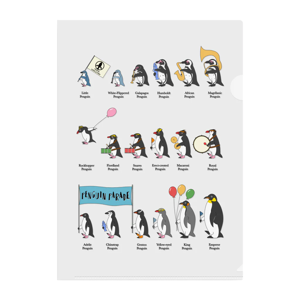 Icchy ぺものづくりのペンギンパレード Clear File Folder