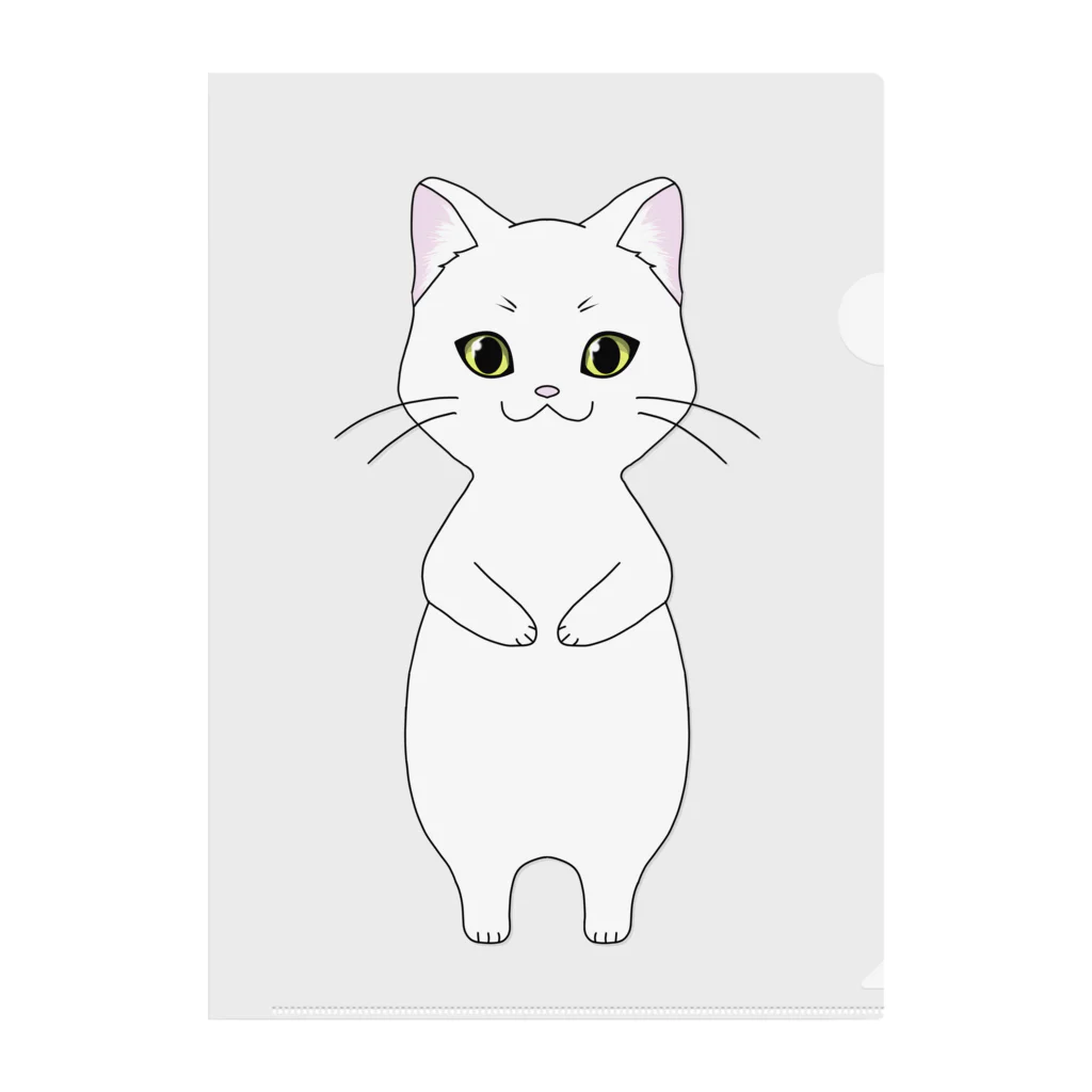 にゃ王様のお店のにゃ王さま　白　コモノ　猫 Clear File Folder