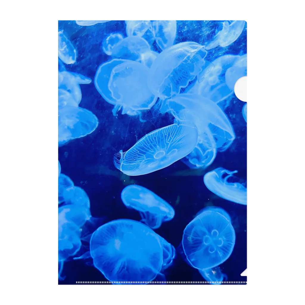 はじまりはじまり堂の《水中遊びPictures》Jellyfish blue クリアファイル