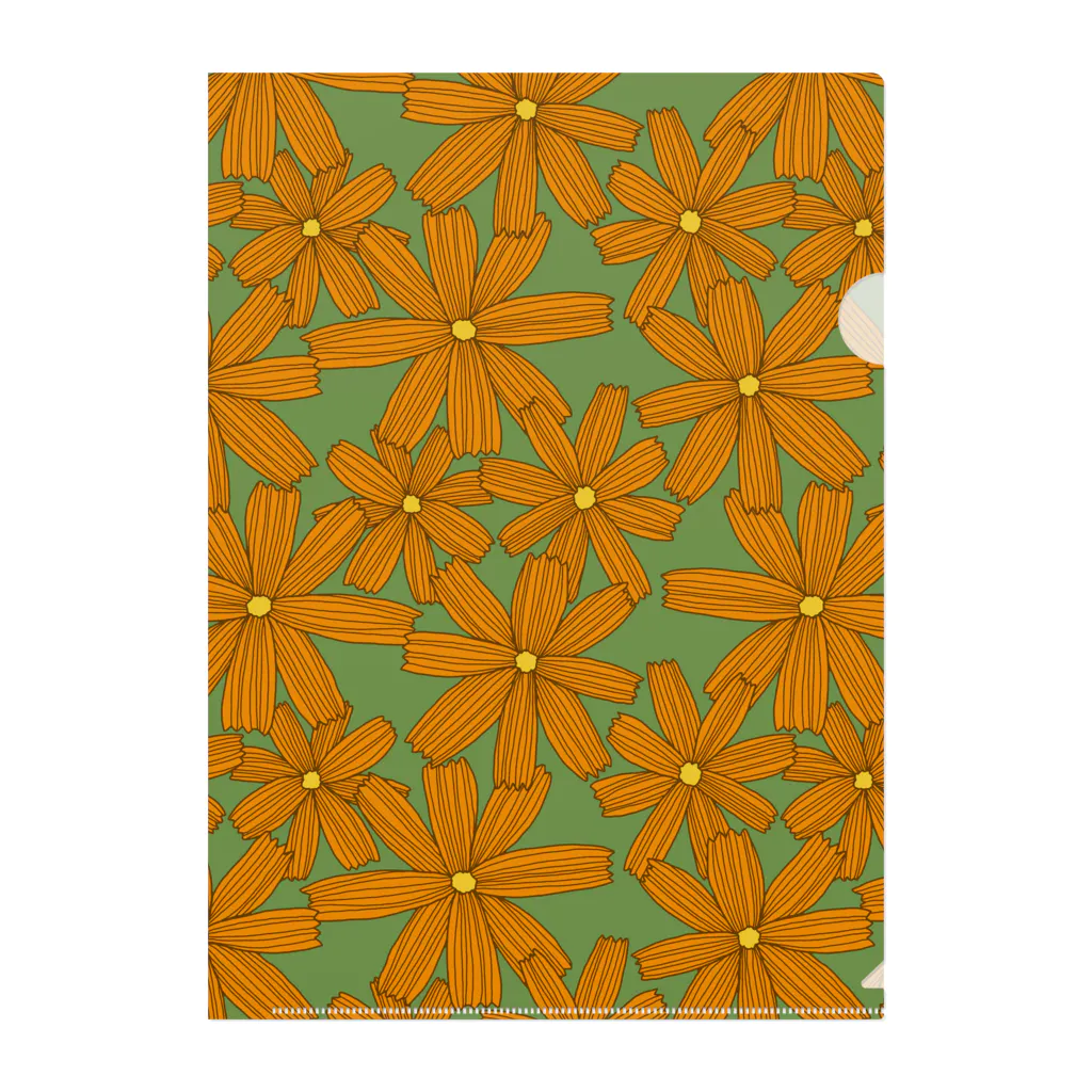 tettetextileのコスモス_orange Clear File Folder