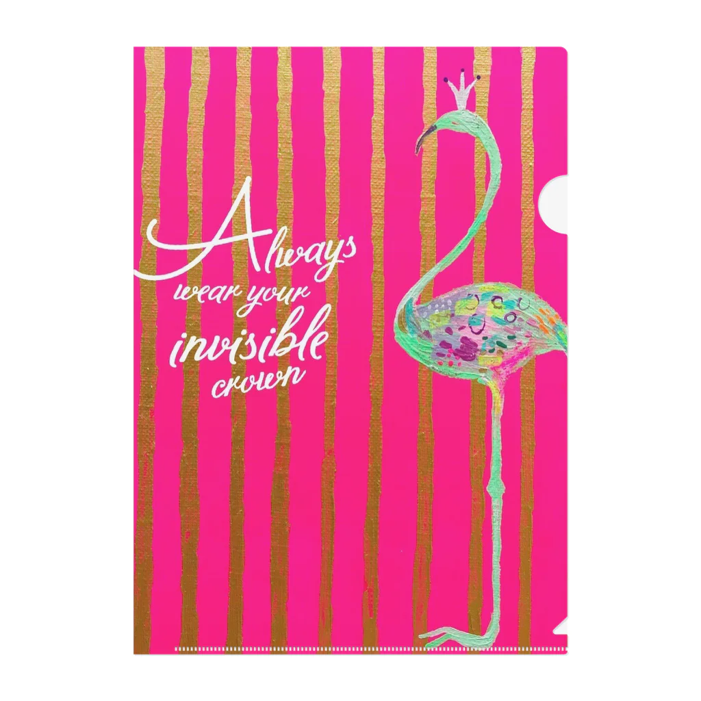 bonocoのpositive flamingo Clear File Folder