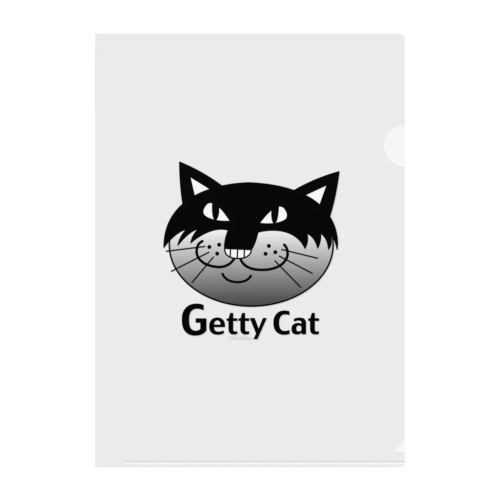 Illustrator Moca&Ram shopのネコのゲッティ/Getty Cat クリアファイル