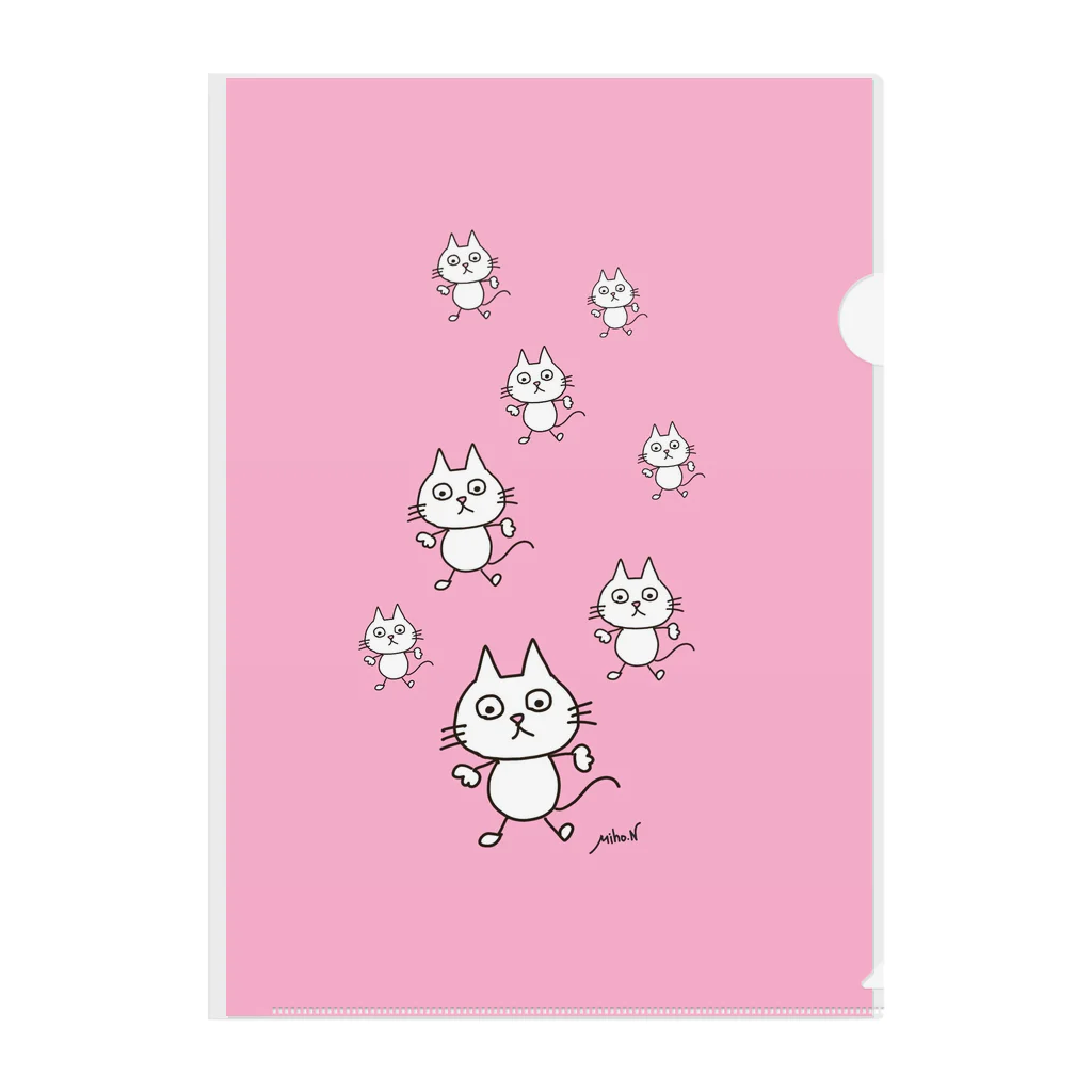 MIe-styleのドタバタみぃにゃんピンク Clear File Folder