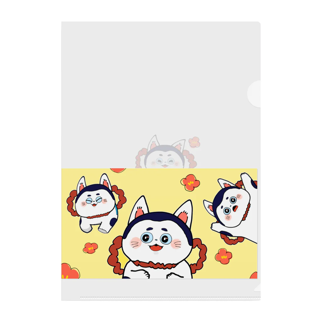 天晴花衣のいぬはりこくん(賑やか) Clear File Folder