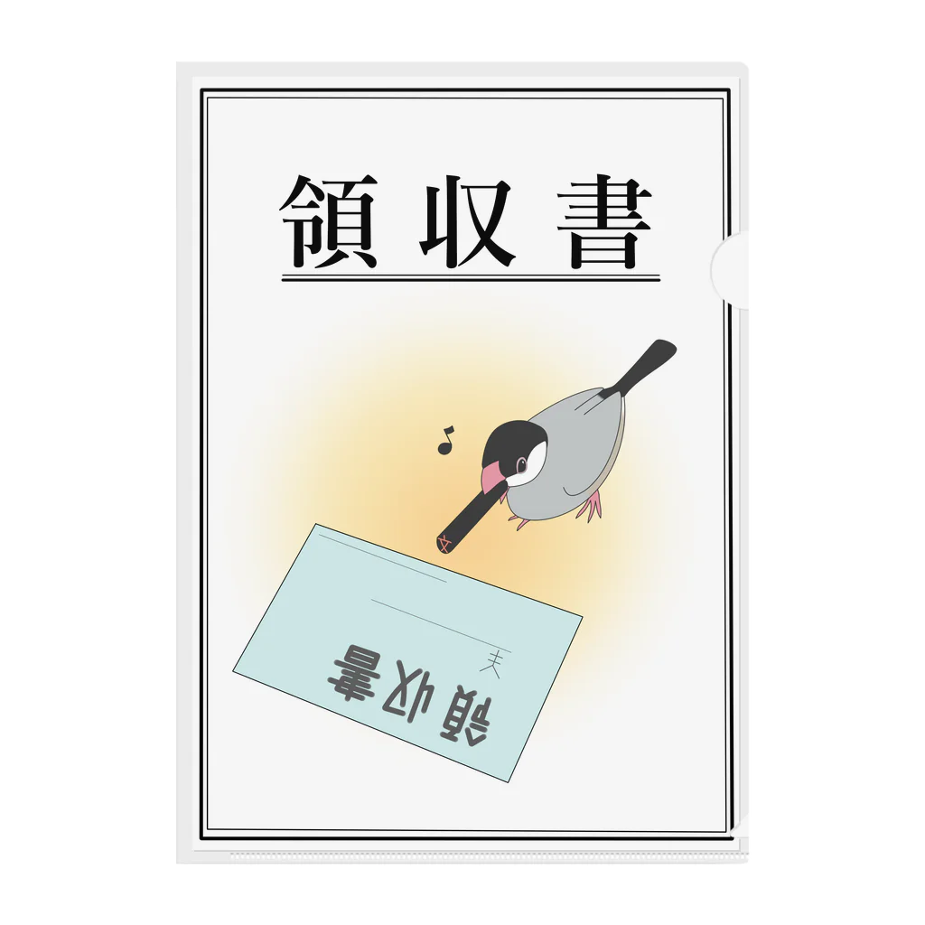 くろみつ屋の桜文鳥領収書ファイル クリアファイル