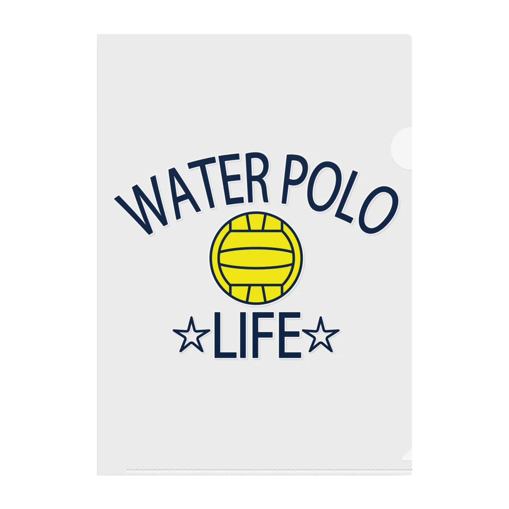 sports_tower スポーツタワーの水球(すいきゅう)(water polo)・アイテム・デザイン・Tシャツ・チームT・かっこいい・かわいい・クラブT・球技・得点・ボール・選手・ポジション・部活・スポーツ・シンプル・チームワーク クリアファイル