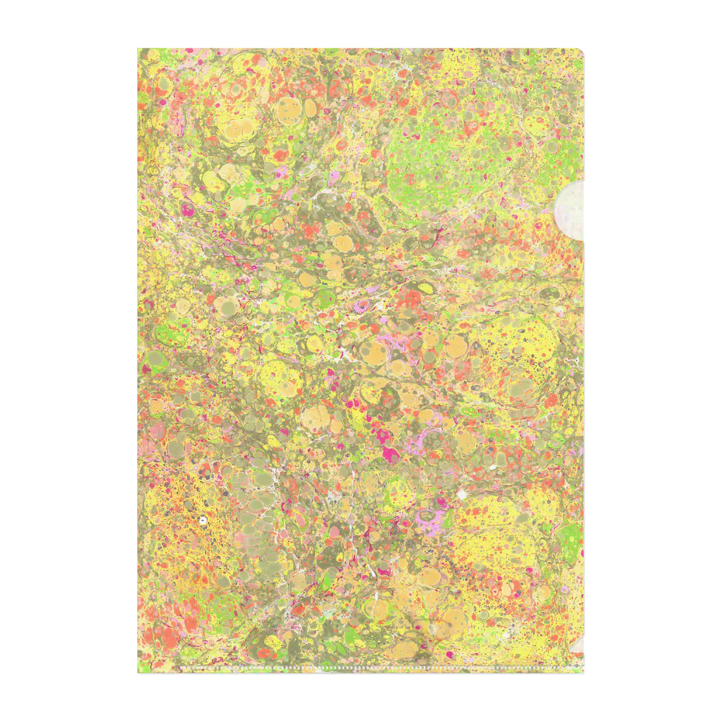Laquamarmoの草花の絨毯の、優しい色合い クリアファイル