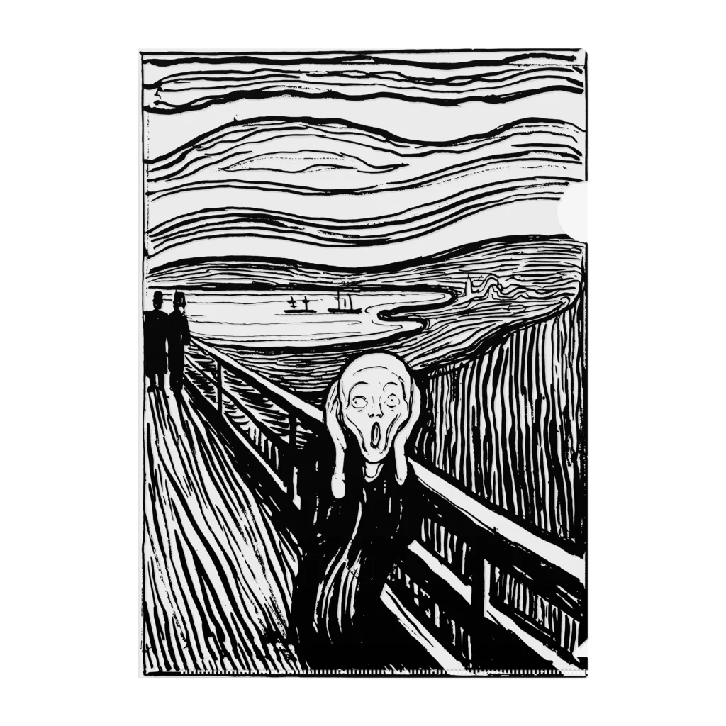 MUGEN ARTのムンク　叫び　Munch / The Scream リトグラフ　 クリアファイル