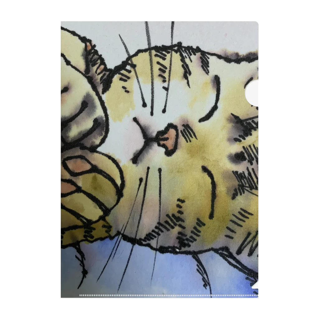 ケイケイの味わいニャンコの眠い猫 Clear File Folder