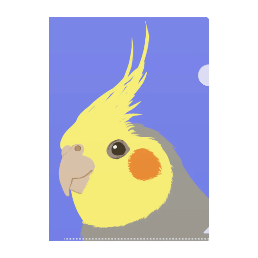 霜影/こしょうのアホ面に見えるオカメインコ クリアファイル