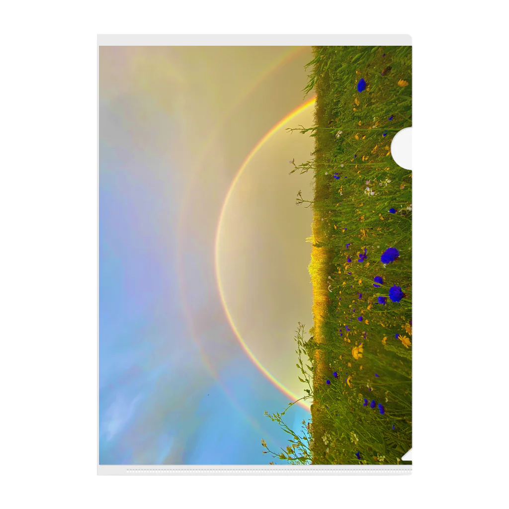 fra Denmarkの幸せの虹　ダブルレインボー Clear File Folder