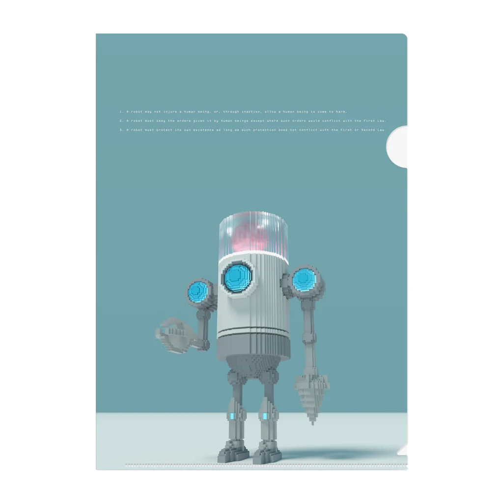 Happy Paint ShopのVoxelArt-ROBOT- Clear File Folder