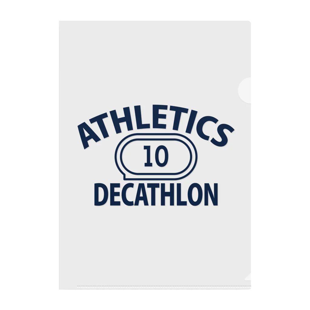 sports_tower スポーツタワーの十種競技・デカスロン・DECATHLON・じっしゅきょうぎ・二日間・10種・男子・女子・かっこいい・かわいい・選手・陸上部員・トレーニング・混成競技・確実・有望・応援・タイム・得点・入賞・実力 クリアファイル