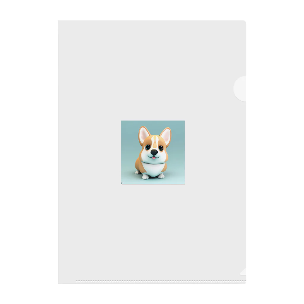 sweetsmailstudioの3Dイラストコーギー Clear File Folder