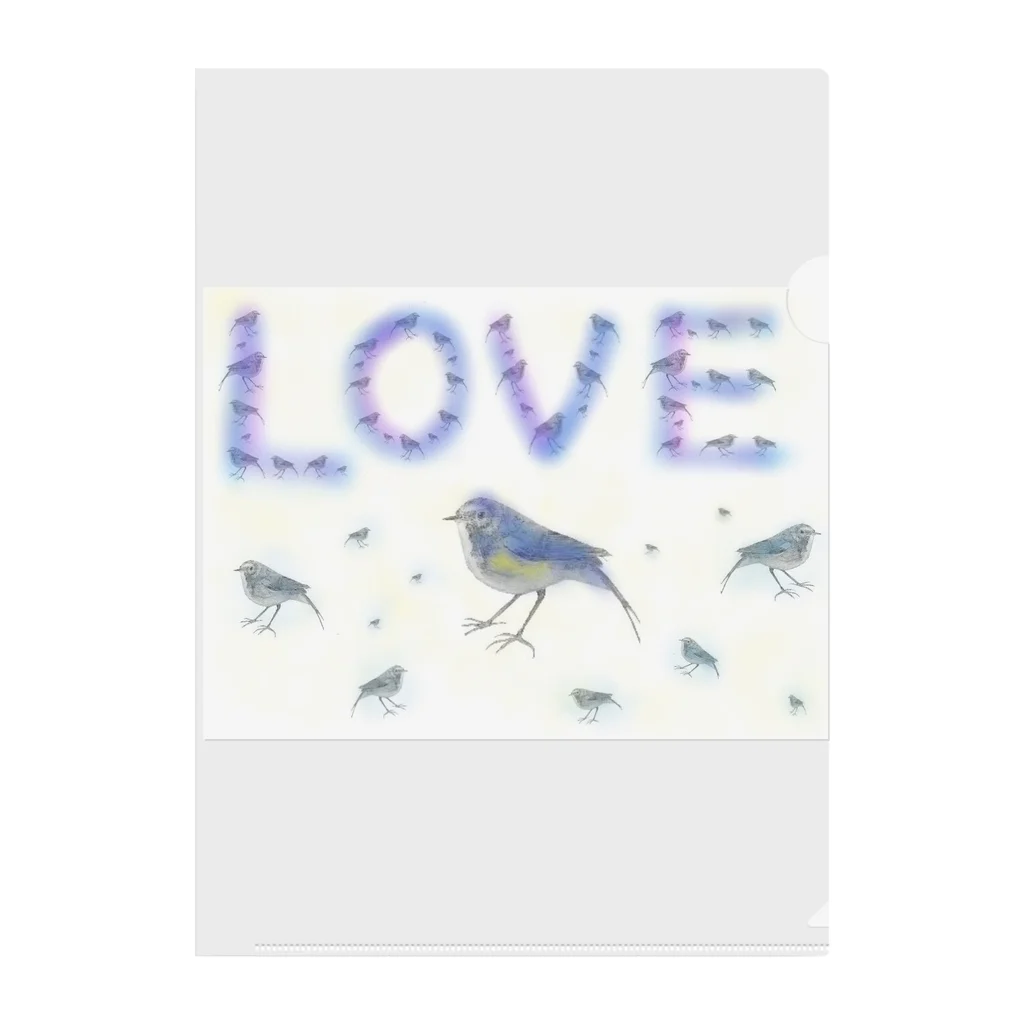 ♡BE HAPPY♡の鳥いっぱい クリアファイル