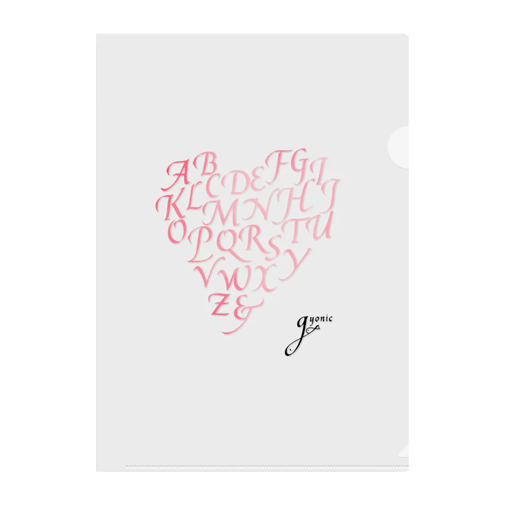 gyonic calligraphyのHeart Of Alphabet Clear File Folder