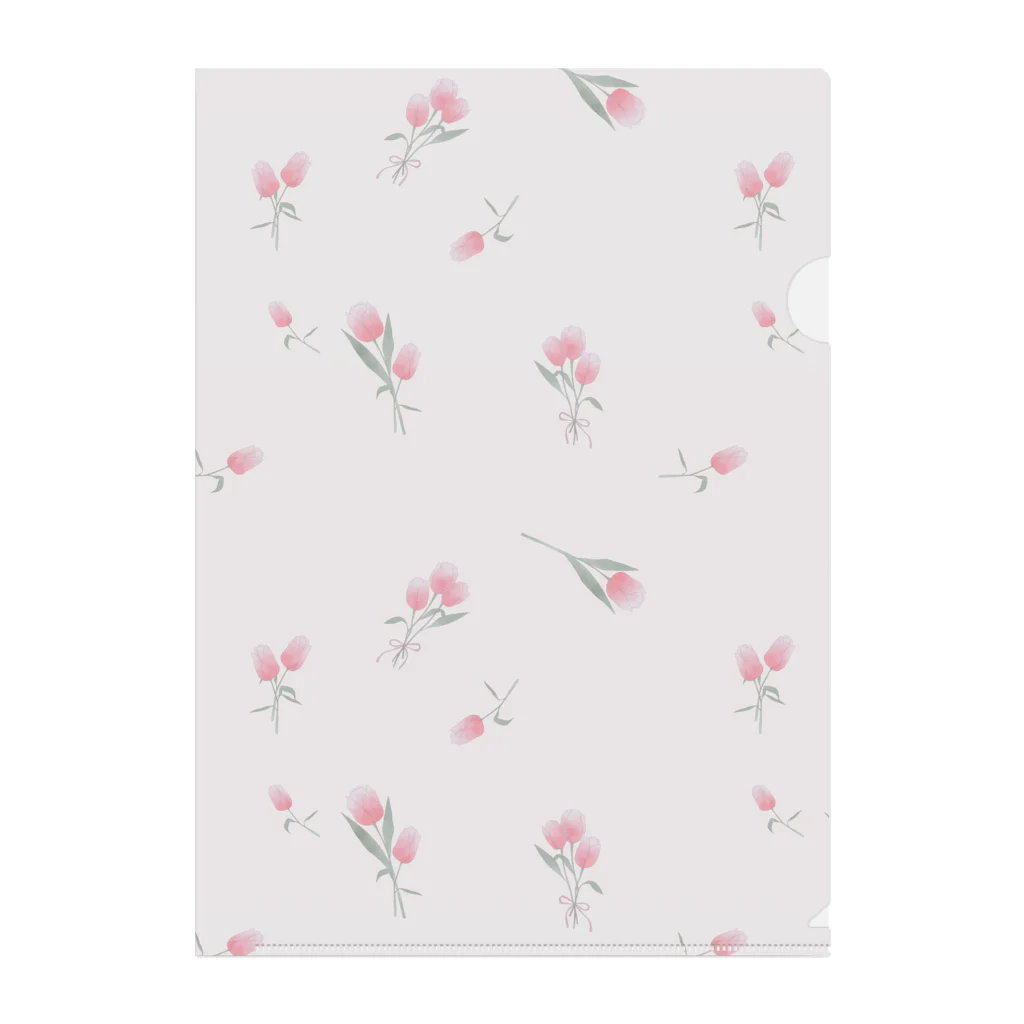 春階響羽/marmarizerの「博愛のTulip」クリアファイル(pink) Clear File Folder