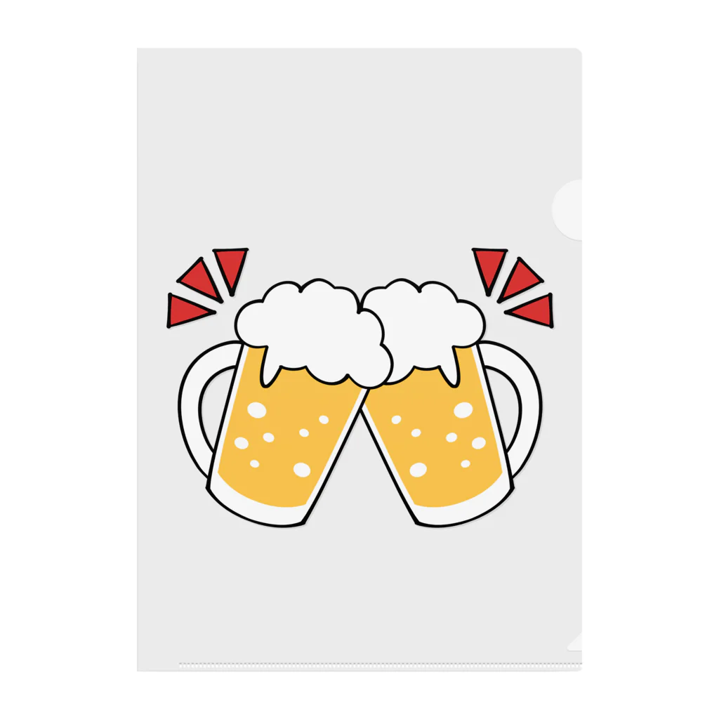 ゆちのへやのビールジョッキで乾杯！イラスト Clear File Folder