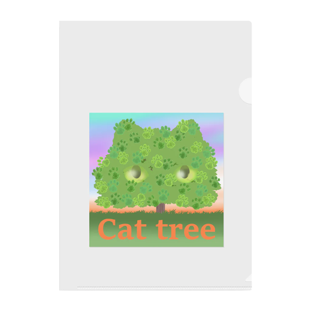 Charamaru MarketのＣＡＴ　ＴＲＥＥ クリアファイル