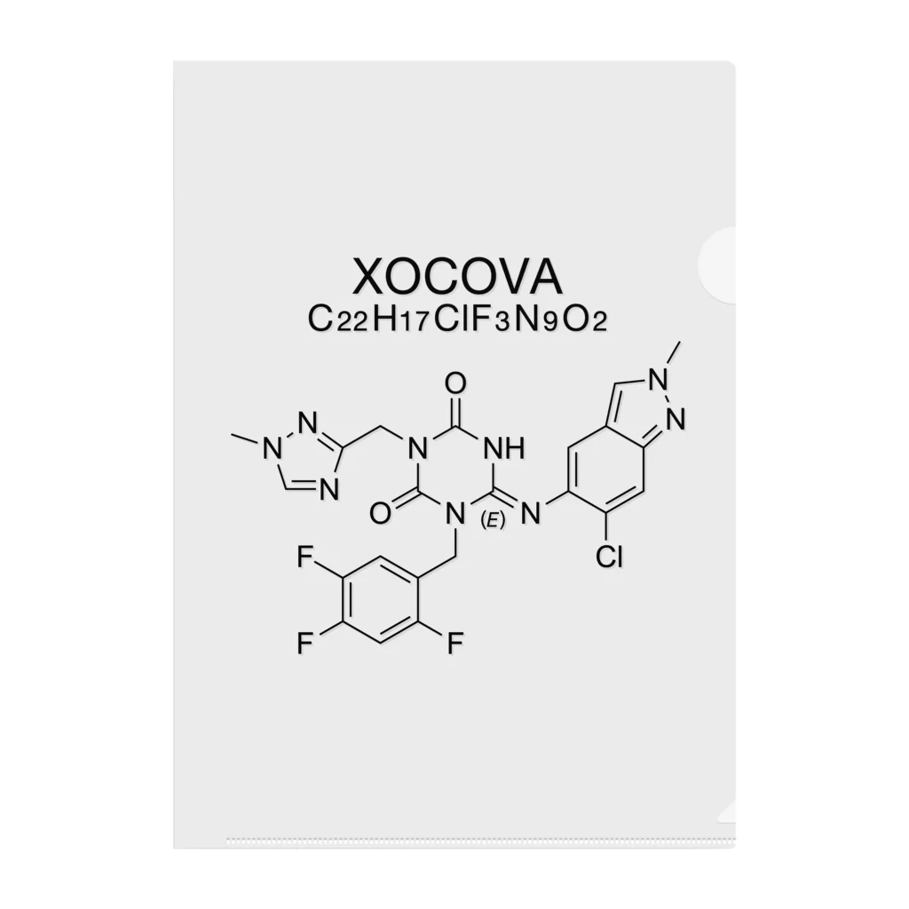 DRIPPEDのXOCOVA C22H17ClF3N9O2-ゾコーバ-(Ensitrelvir-エンシトレルビル-) クリアファイル