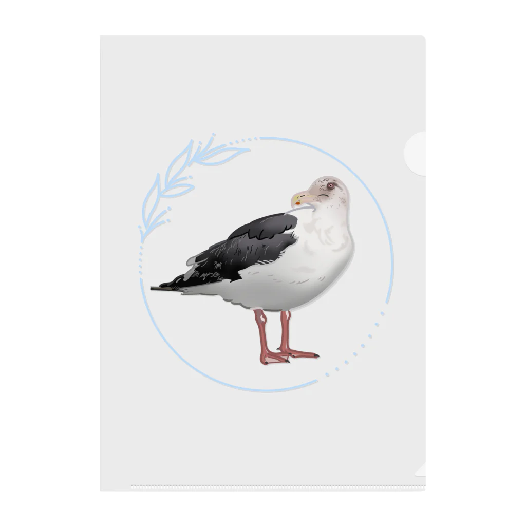 やちよ｜リアル鳥イラストのオオセグロカモメさん クリアファイル