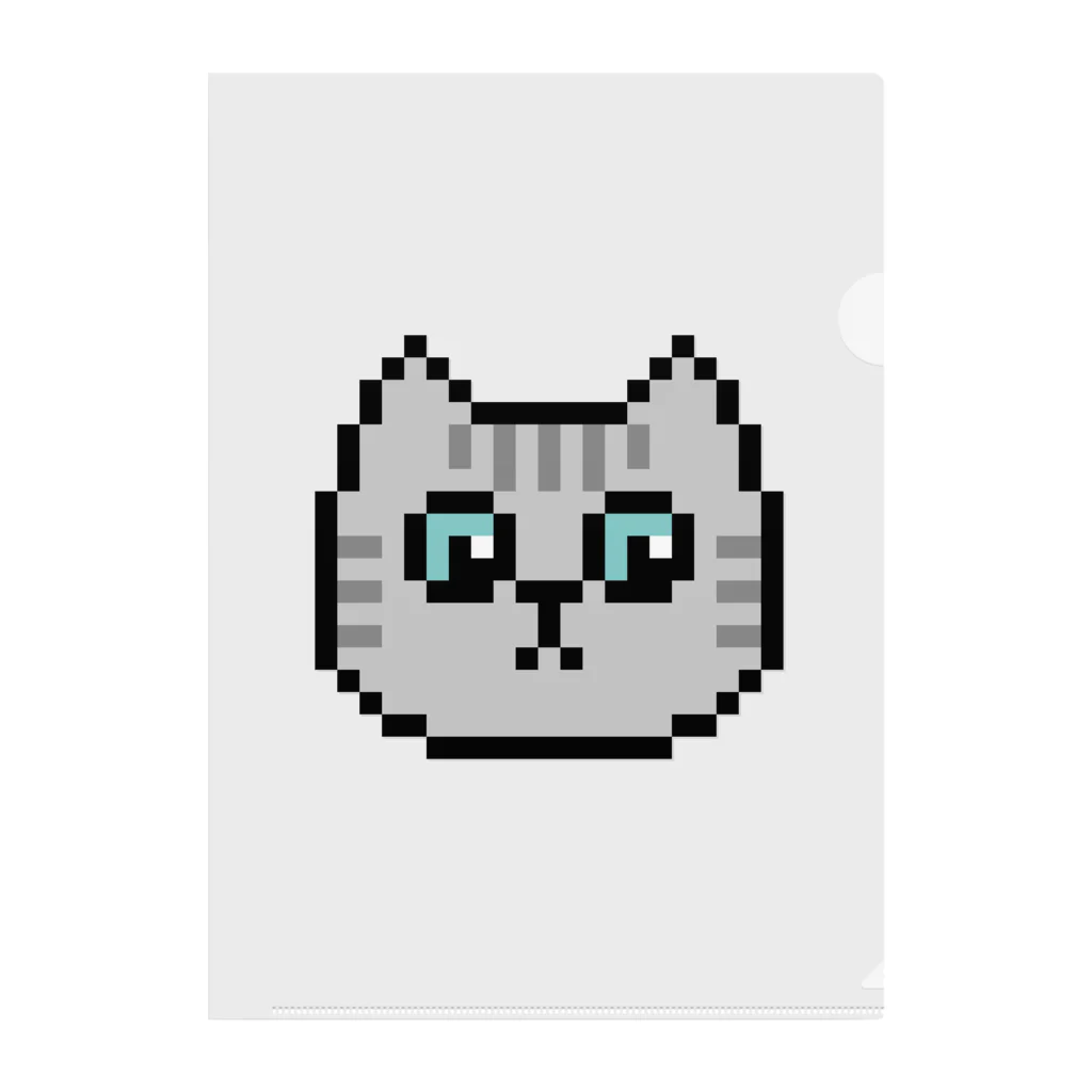 やきぱんのドット絵のねこ（サバトラ） クリアファイル