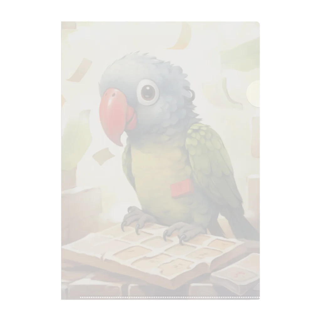 子どものための特別な学用品ショップのインコのイタズラ Clear File Folder