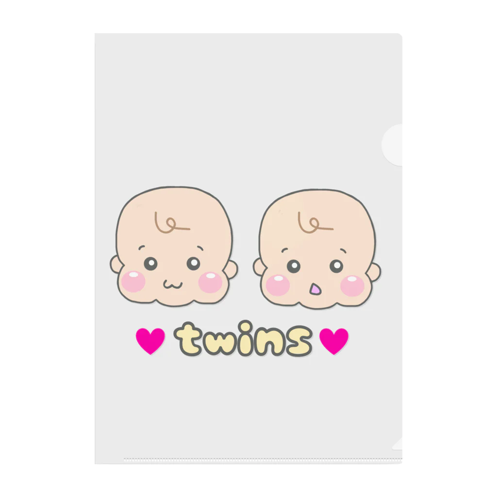 twins🤍のtwins べびー　ふたごグッズ Clear File Folder