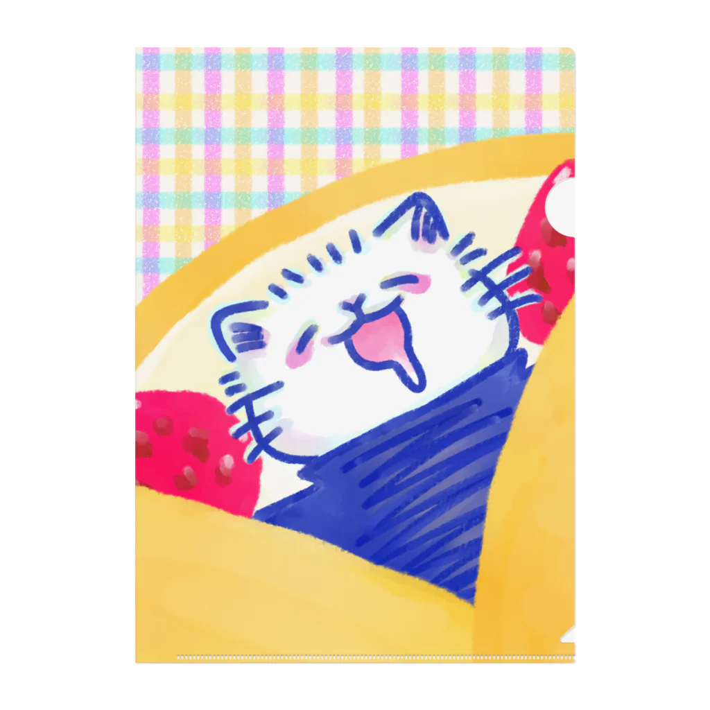 ねこーとさん(ネロリ)のクレープでおねむなねこーとさん Clear File Folder