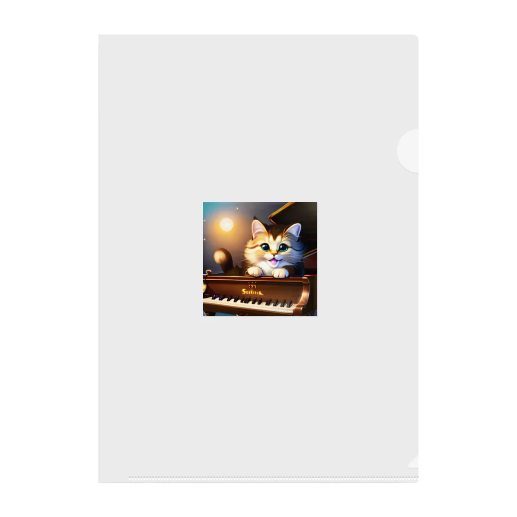 kitten pianistの子猫ピアニスト-1 Clear File Folder