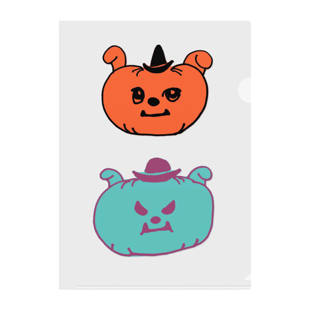 こいぬしょっぷのこいぬのハロウィンファイル(ジャック・オ・ランタン) Clear File Folder
